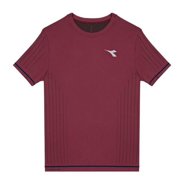 Diadora Icon Stratouno Short Sleeve Shirt - Maroon Banner