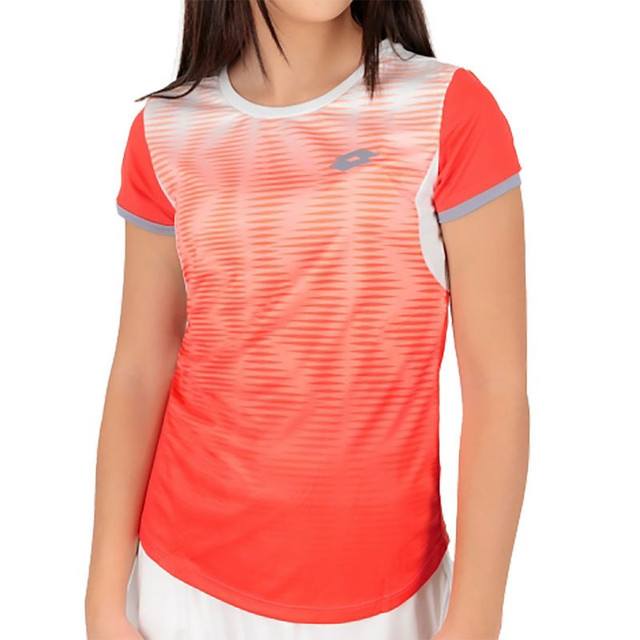 Lotto Girls Top Ten Tee I - Red Poppy/Bright White
