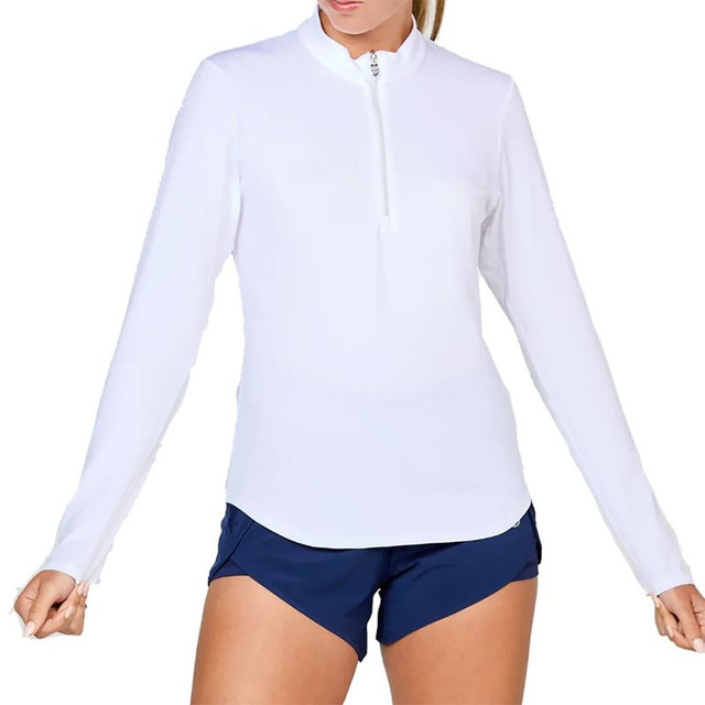 Sofibella UV Colors 1/4 Zip Long Sleeve - White