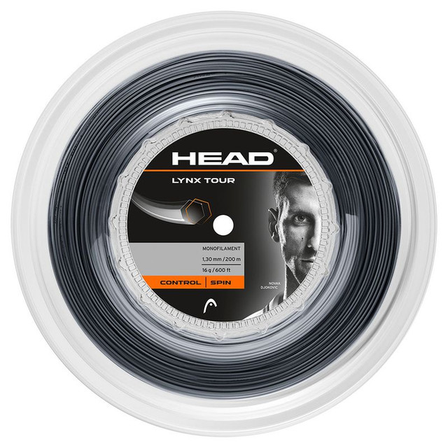 Head Lynx Tour 16G Black Tennis String REEL
