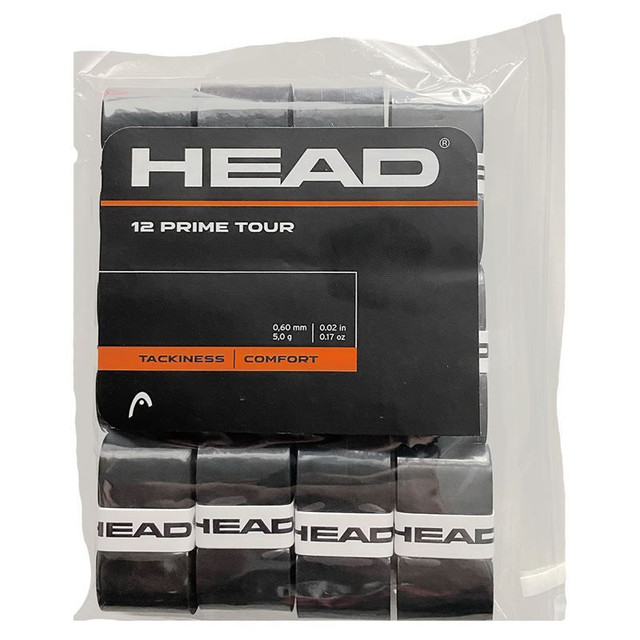 Head Prime Tour Black Overgrip - 12 Pack