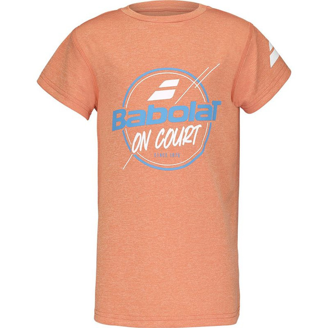 Babolat Boys Exercise Graphic Tee - Vibrant Orange Heather