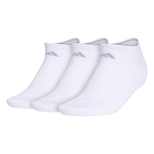 adidas Cushioned 3.0 3 Pack No Show Women's Sock - White/Clear Onix Grey