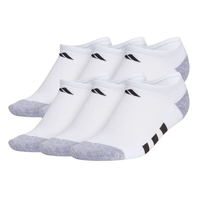 adidas Youth Athletic Cushioned 6 Pack No Show Sock - White/Grey/Black
