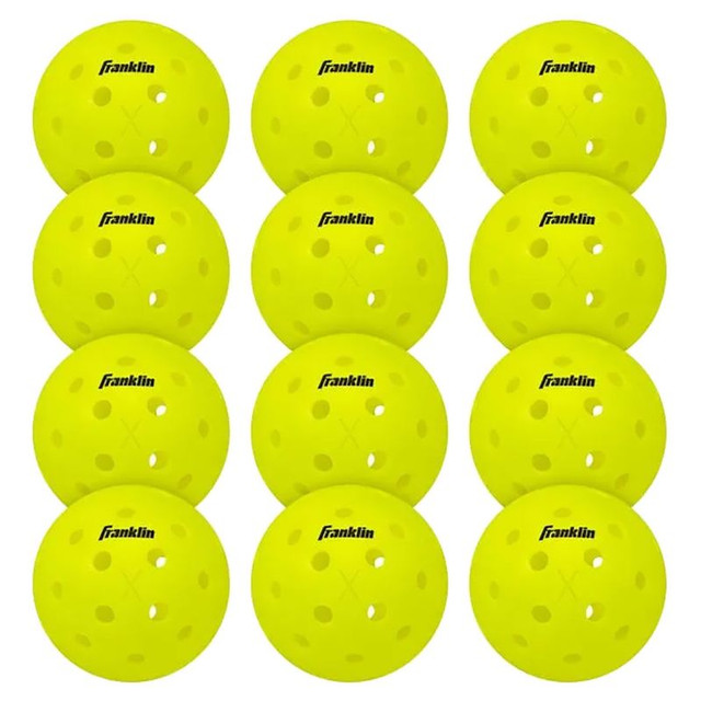 Franklin X-40 Outdoor Pickleballs (12pk) - Optic Yellow