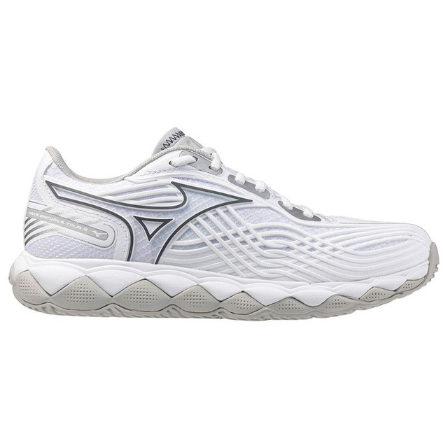 Mizuno Wave Enforce Tour 2 Womens Tennis Shoe - White/Silver