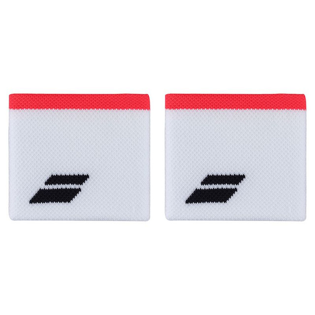 Babolat Logo Wristband - White/Strike Red