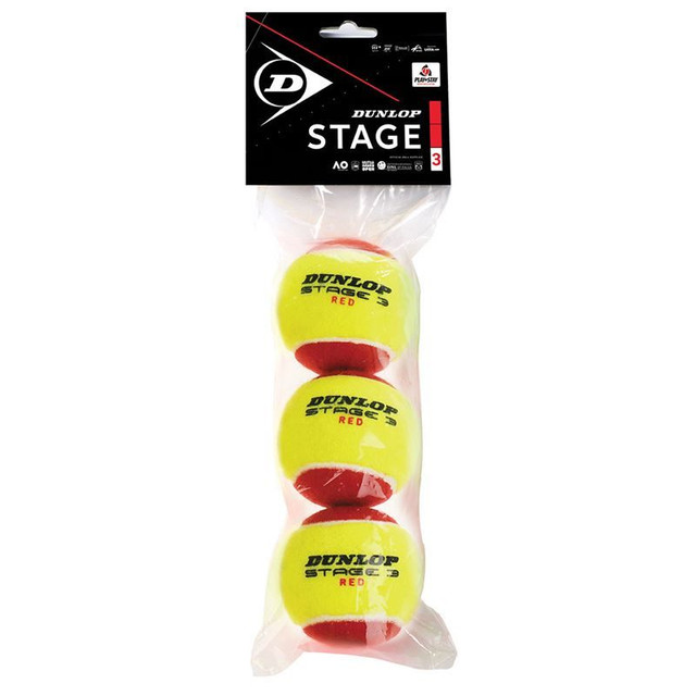 Dunlop Stage 3 Red Dot Tennis Ball 3 Pack