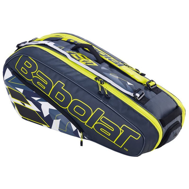 Babolat Pure Aero 6 Pack Tennis Bag - Grey/Yellow/White