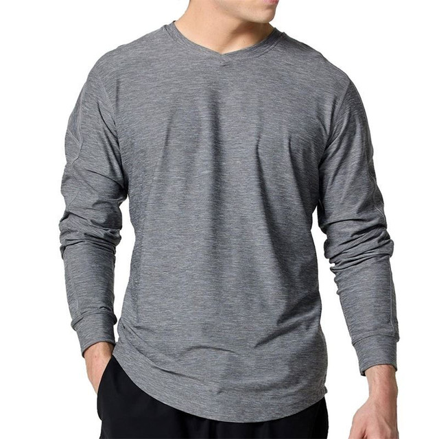 SB Sport Classic V Neck Long Sleeve - Grey Melange