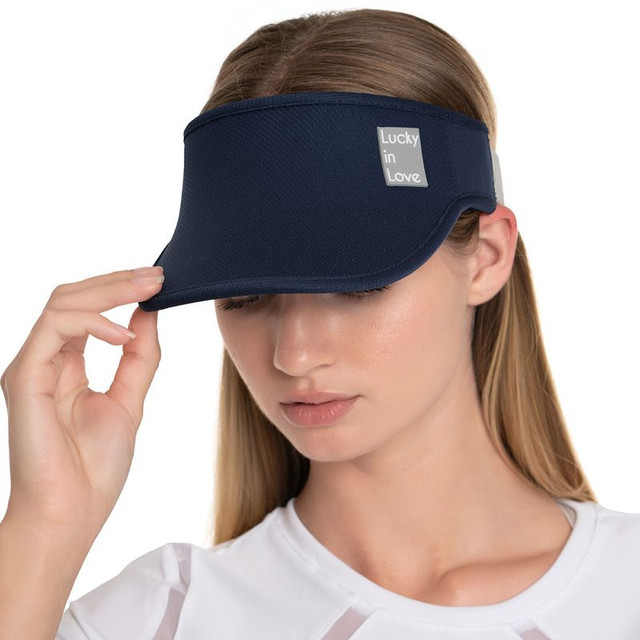 Lucky In Love Logo Stretch Womens Visor - Midnight