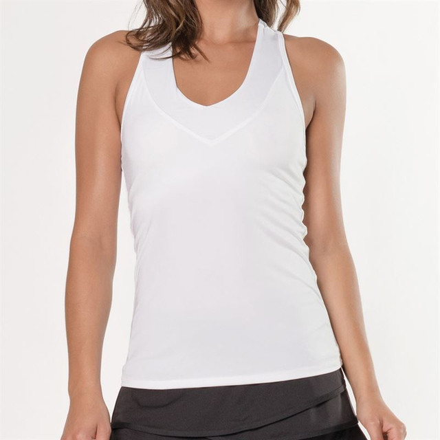 Lucky in Love Core V Neck Tank - White