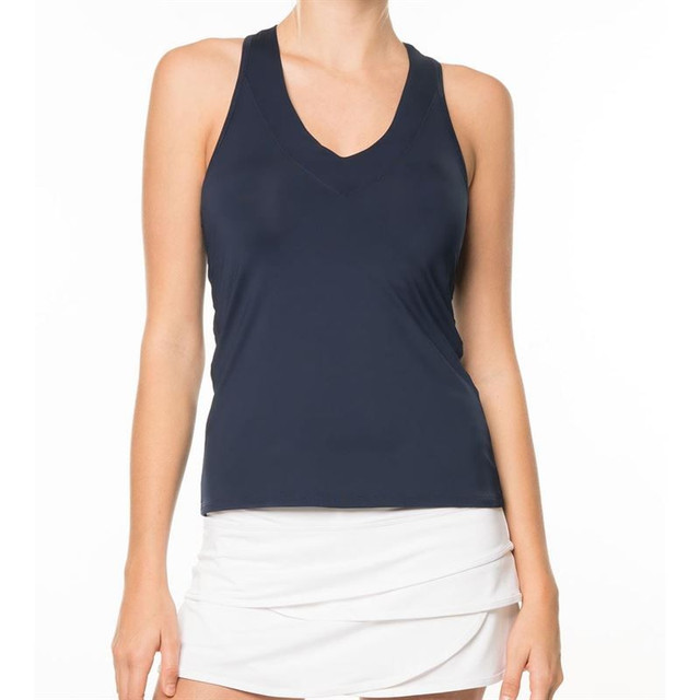 Lucky in Love V Neck Tank - Midnight