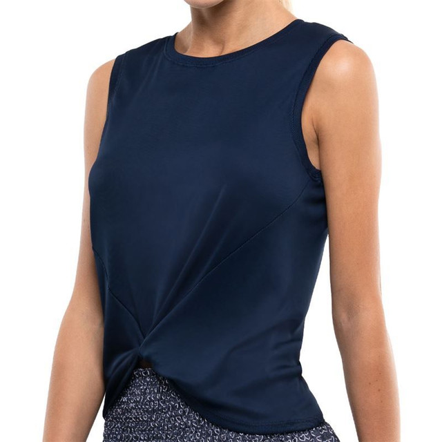 Lucky in Love Twist Front Tank - Midnight