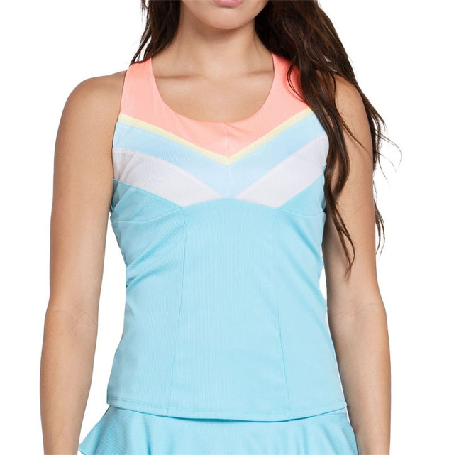 Lucky in Love Lucky Club Racerback Tank Top - Cool Blue