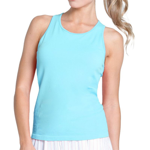 Lucky in Love Retro Revival Seamless High Neck Tank Top - Bahama