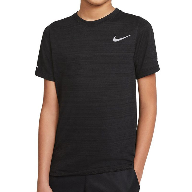 Nike Boys Short Sleeve Miler Crew - Black