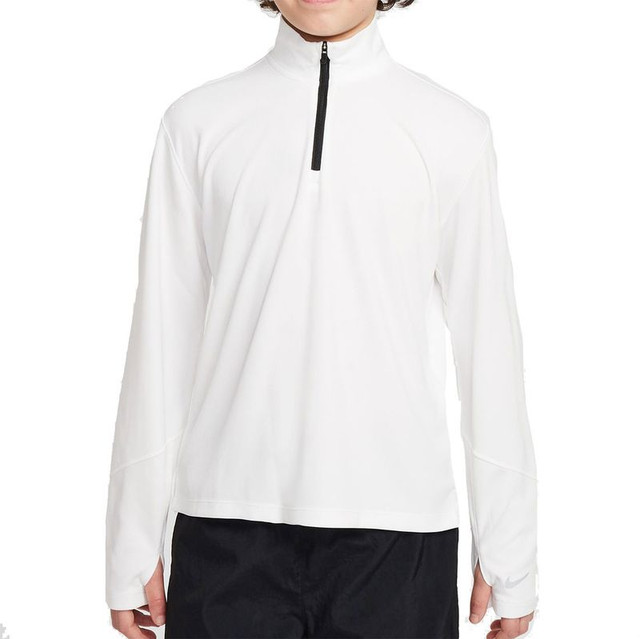 Nike Boys 1/2 Zip Long Sleeve - White/Reflective Silver