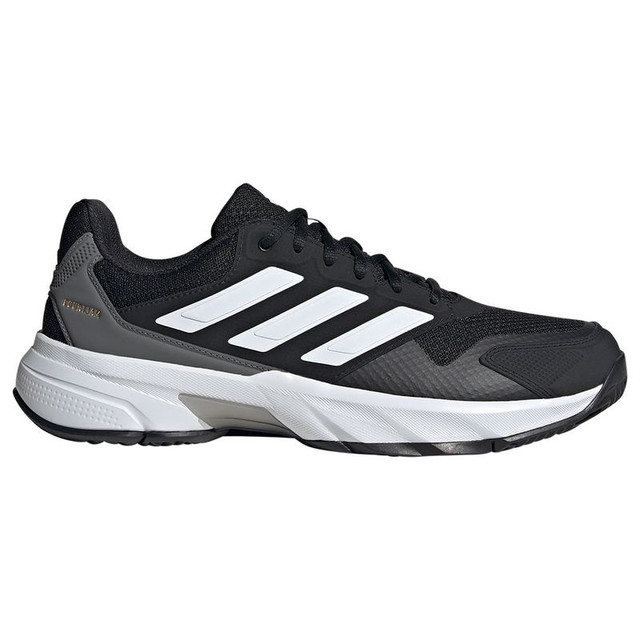 adidas CourtJam Control 3 Mens Tennis Shoe - Black/White/Grey