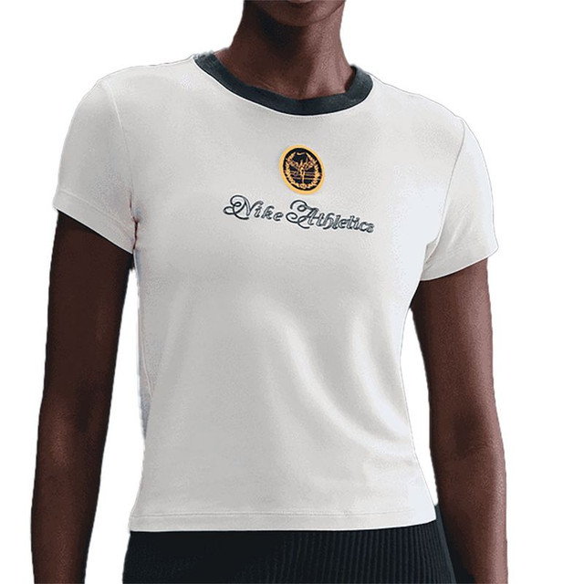 Nike Court Club Short Sleeve Crop Top - Light Orewood Brown/Fir