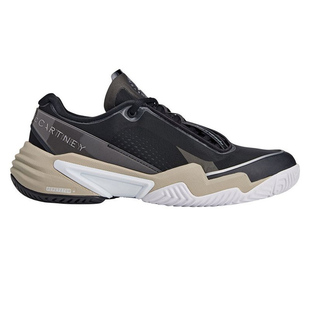 adidas Stella McCartney Barricade Womens Tennis Shoe - Black/Silver Metallic/Almond Milk