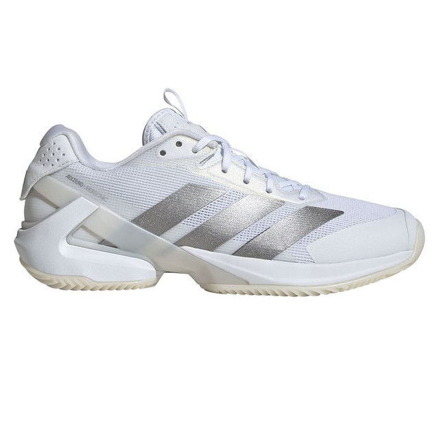 adidas Adizero Ubersonic 5 Womens Clay Tennis Shoe - White/Silver Metallic/White