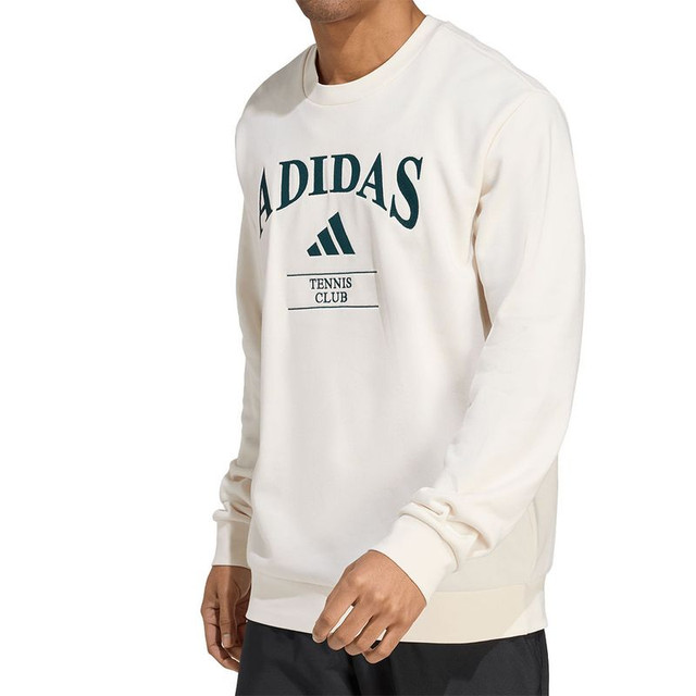 adidas Heritage Mens Tennis Crew Long Sleeve - White/Aurora Ivy