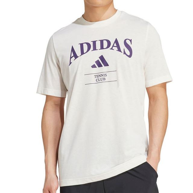adidas Heritage Tennis Tee Shirt - White/Aurora Plum