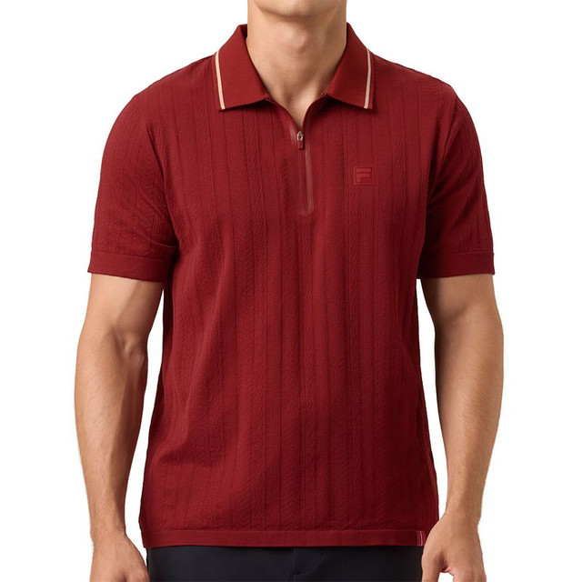 Fila Challenger Cable Knit Polo - Syrah