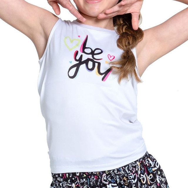 Lucky in Love Novelty Love Letter Girls Tank Top - White