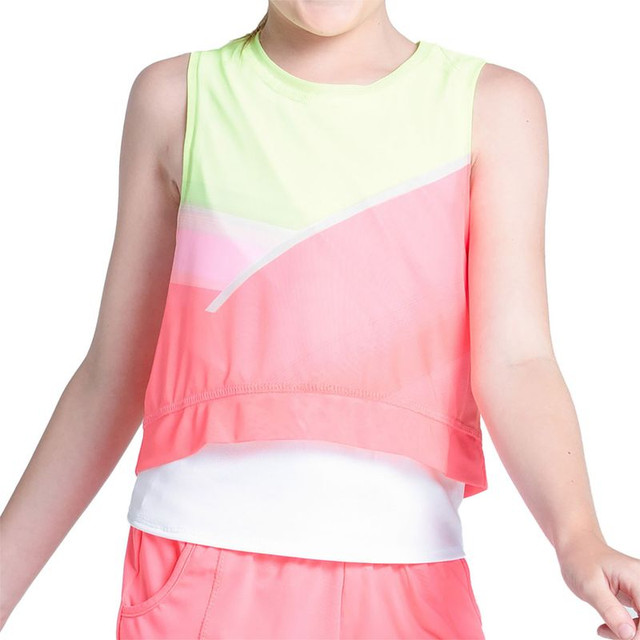Lucky in Love Sunset Spin Girls Spin Around Tank Top - Flamingo