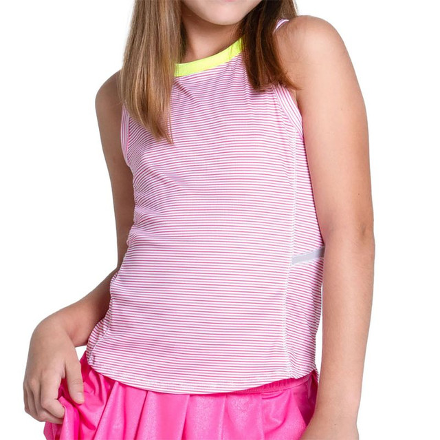Lucky in Love Essentials Girls Victory Tank Top - Neon Pink