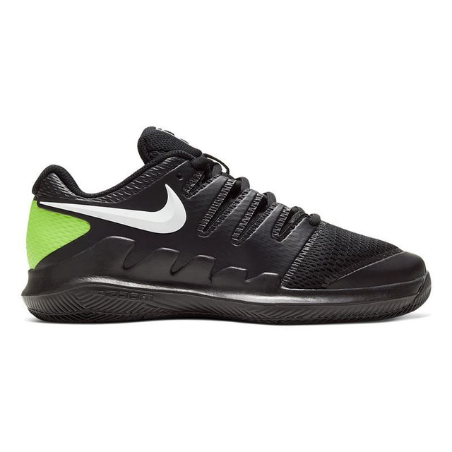 Nike Junior Court Vapor X Tennis Shoe - Black/Volt/White