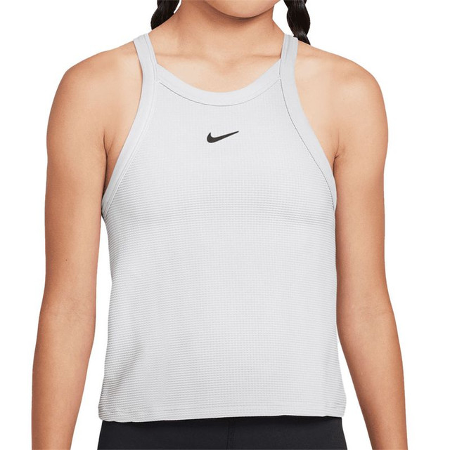 Nike Girls High Neck Tank Top - White/Black