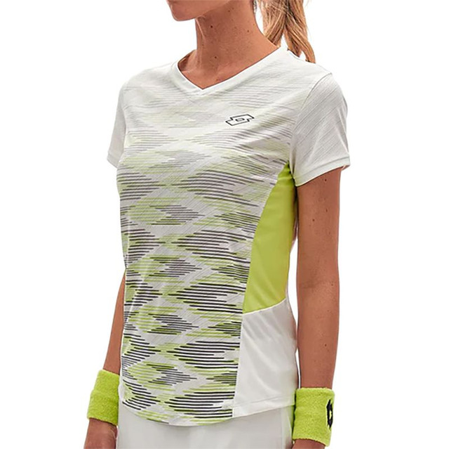 Lotto Tech 1 D4 Short Sleeve Top - Bright White/Sharp Green