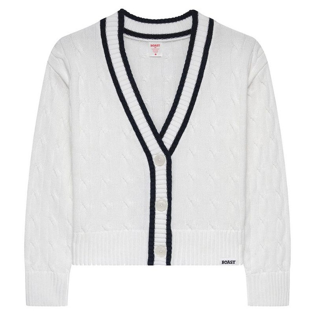 Boast Cardigan - White/Vintage Navy