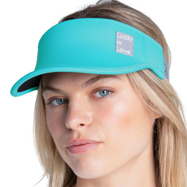 Lucky In Love Logo Stretch Visor - Aquamarine