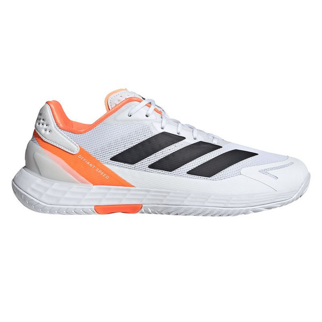 adidas Defiant Speed 2 Mens Tennis Shoe - White/Core Black/Lucid Orange