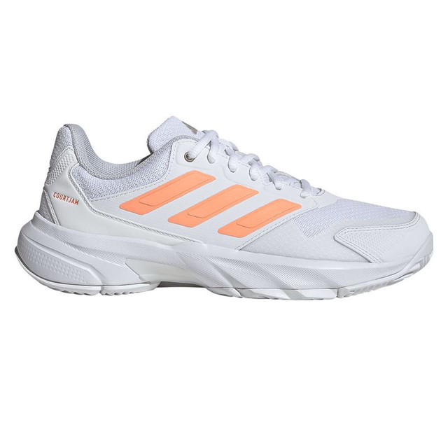adidas CourtJam Control 3 Womens Tennis Shoe - White/Beam Orange/Crystal White