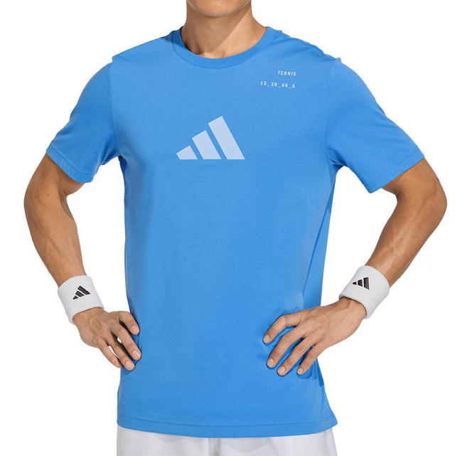 adidas Tennis Graphic Tee Shirt - Ray Blue