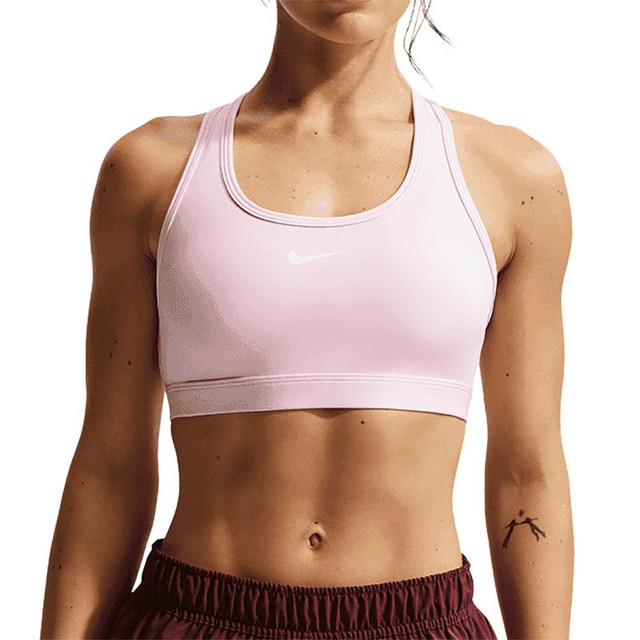 Nike Swoosh Medium Support Bra - Pink Foam/Stone Mauve/White