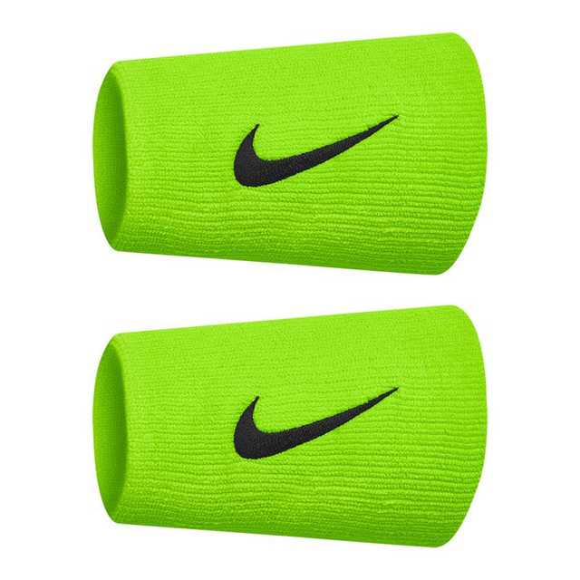 Nike Tennis Premier Doublewide Wristbands - Mean Green/Black