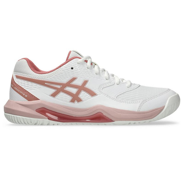 Asics Gel Dedicate 8 Womens Tennis Shoe - White/Rose Rouge