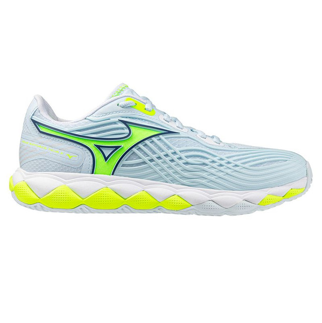 Mizuno Wave Enforce Tour 2 Womens Tennis Shoe - Ice Water/Lightning Yellow