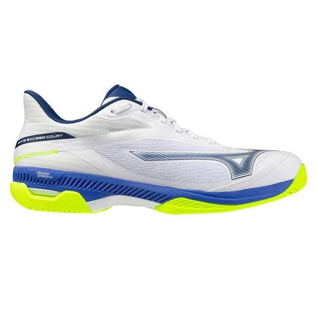 Mizuno Wave Exceed Court Mens Tennis Shoe - White/Dazzling Blue