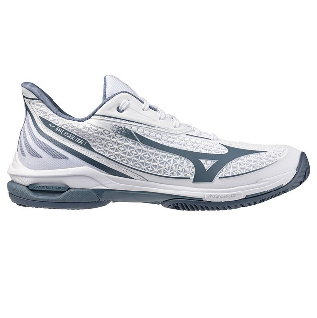 Mizuno Wave Exceed Tour 7 Mens Clay Tennis Shoe - White/China Blue