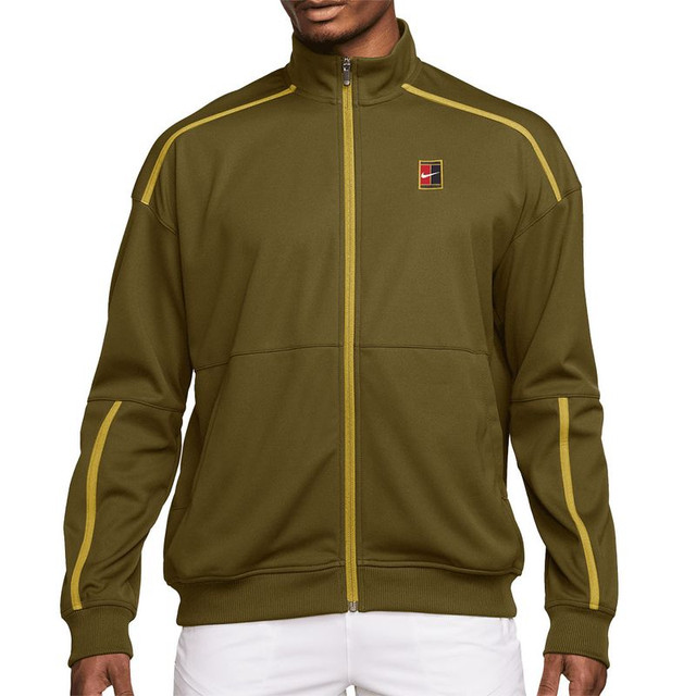 Nike Court Heritage Jacket - Olive Flak/Saffron Quartz
