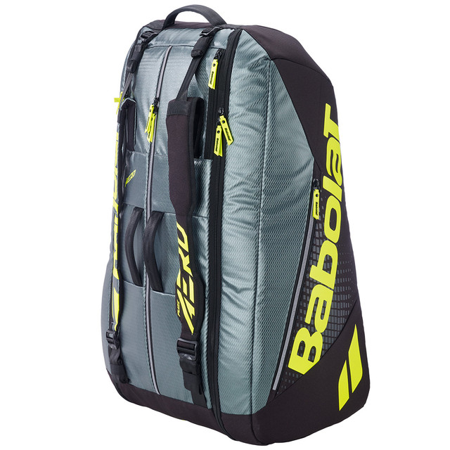 Babolat Pure Aero 12 Pack Tennis Bag - Grey/Fluorescent Yellow