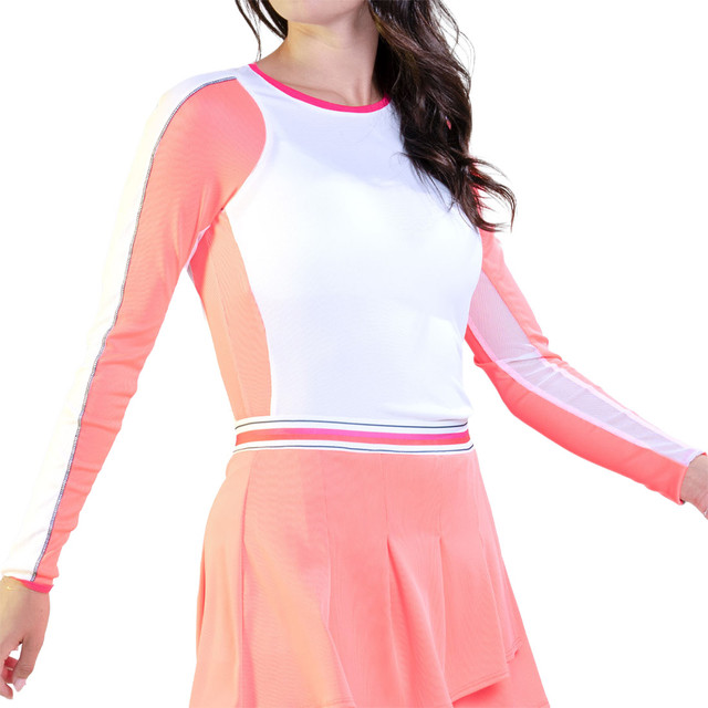 Lucky in Love Glow Set Topspin Long Sleeve Top - White