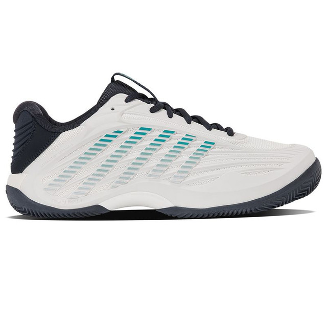 K Swiss Hypercourt Express 3 Mens Clay Tennis Shoe - Blanc de Blanc/Carbon/Baltic